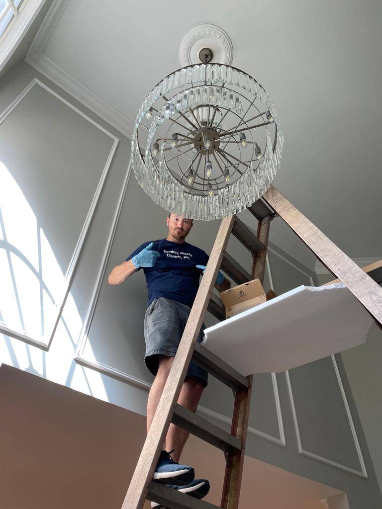 High Ceiling Glass Chandelier Ceiling Lighting Fixture